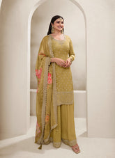 Mustard colour salwar suit looking so swank